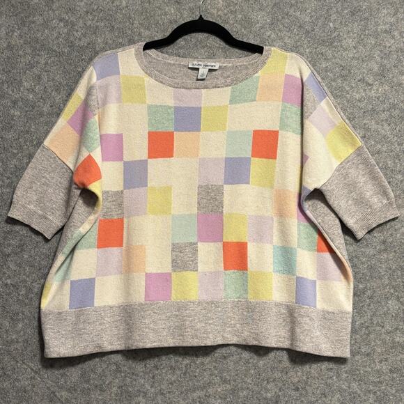 Autumn Cashmere Sweater Womens Size Small Multicolor 100% Cashmere Colorblock - Picture 1 of 9